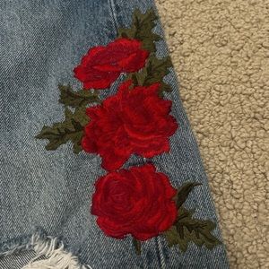 Levi’s with embroidery roses